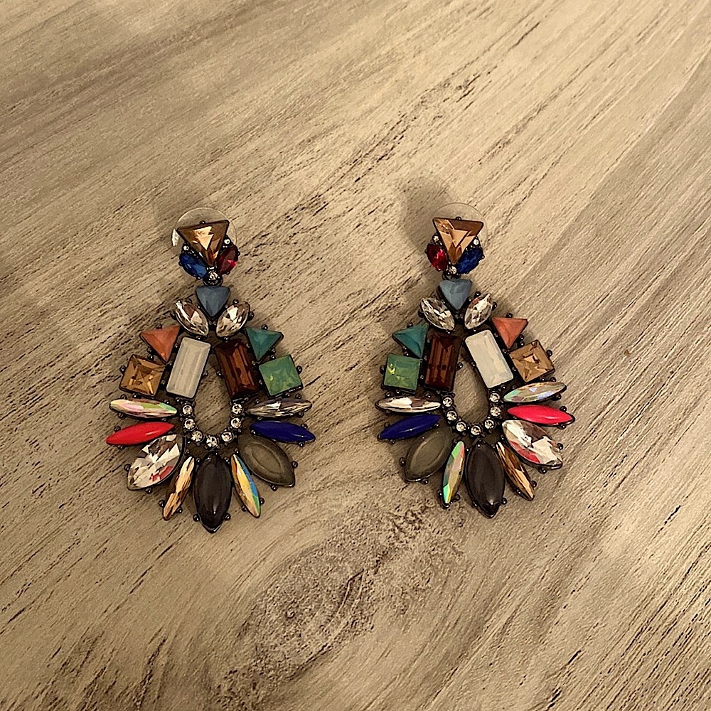Stella & Dot multicolor jewel earrings worn once and disinfected no box